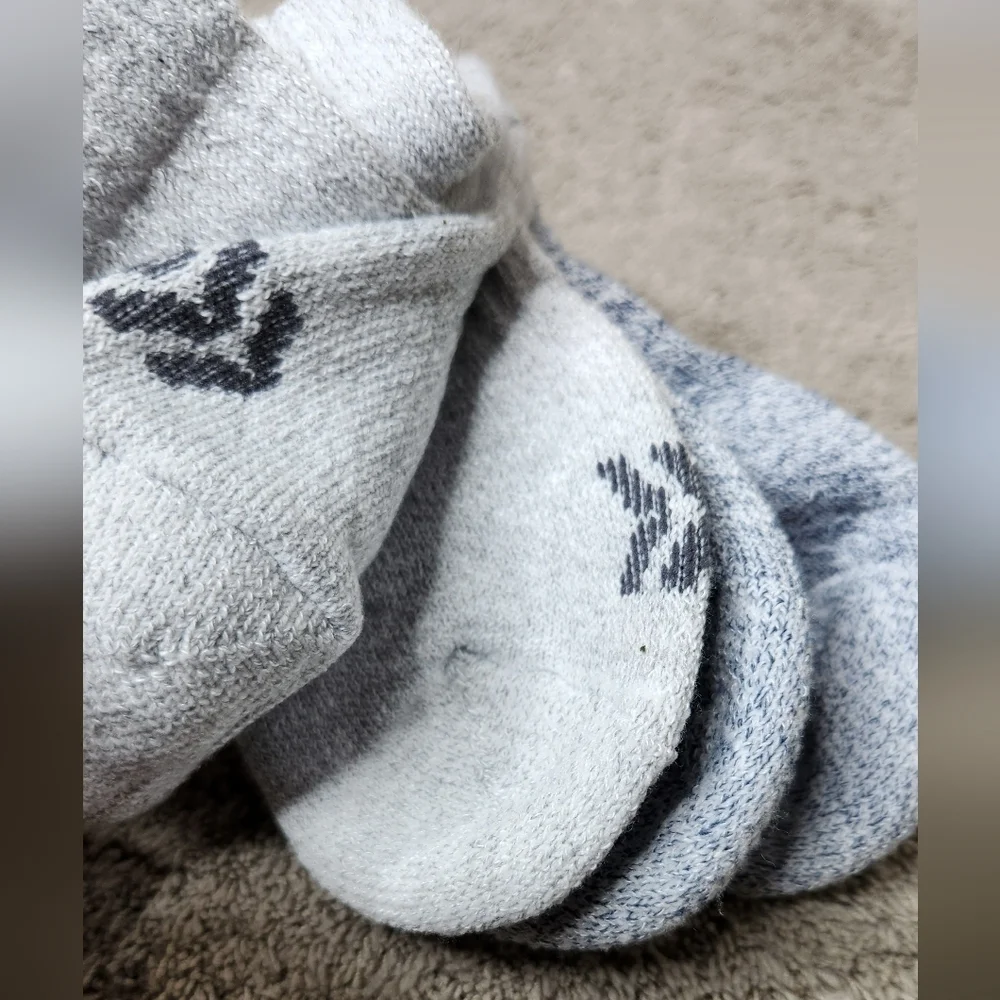 Men's Striped Marl Short Boot Socks - All In Motion Navy Blue/Gray 6-12